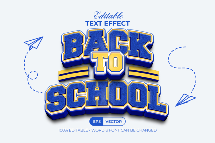 3D Text Effect Back To School