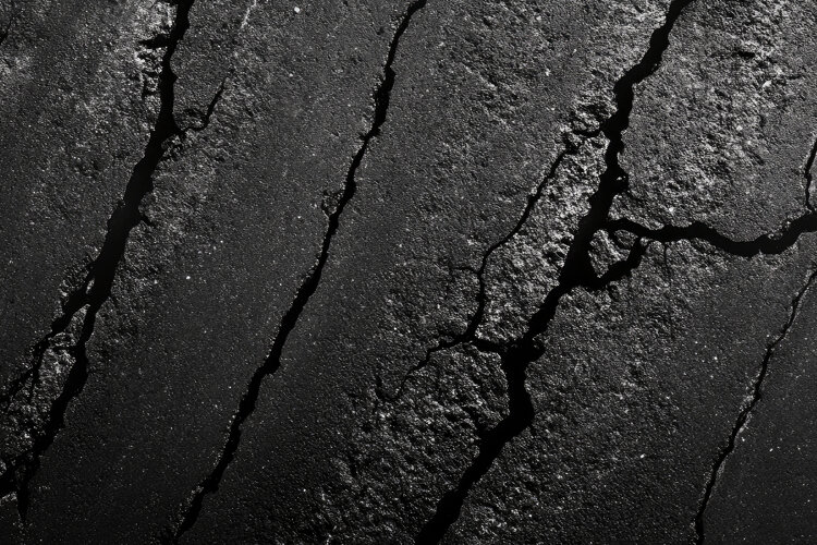 Cracked Asphalt Texture Background Wallpaper example image 1