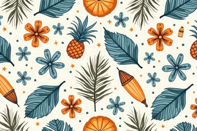 Tropical Leaves Pattern Background example image 1