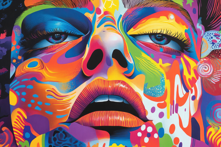 Multi Colored On The Face Background Wallpaper