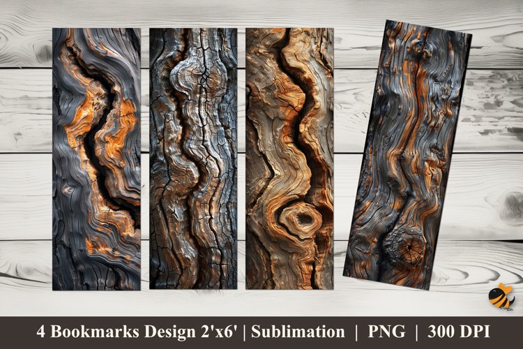 Wood Texture Bookmark Sublimation Design example image 1
