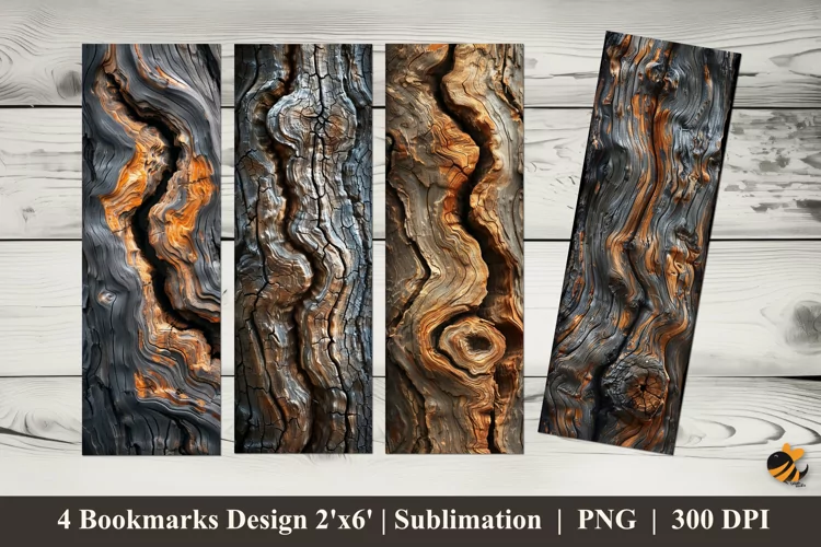 Wood Texture Bookmark Sublimation Design