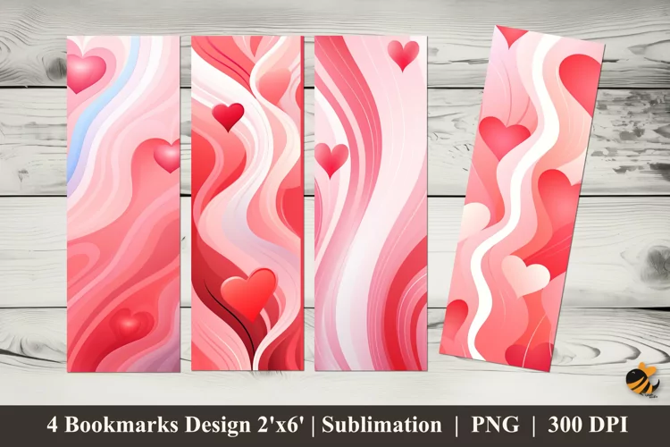 Love Wave Bookmarks Sublimation Design