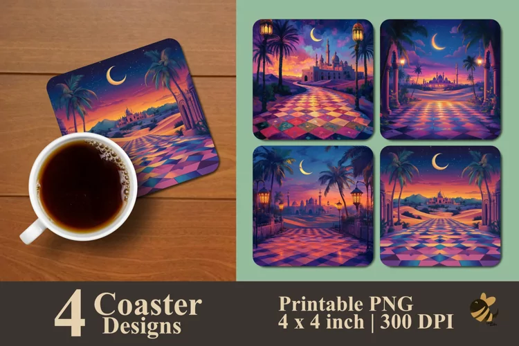 Arabian Nights Coaster Sublimation Designs