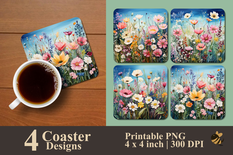Wild Meadow Symphony Coaster Sublimation Design