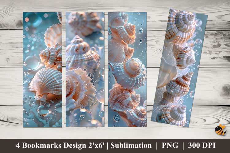 Shell Nature Bookmark Sublimation Design