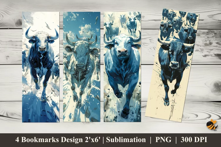 Bull Troupe Bookmarks Sublimation Design