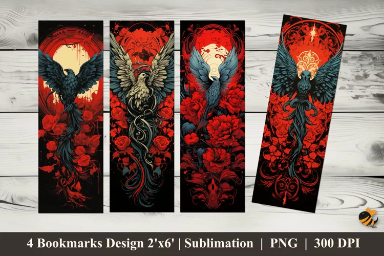 Majestic Winged Bird Bookmarks Sublimation Design