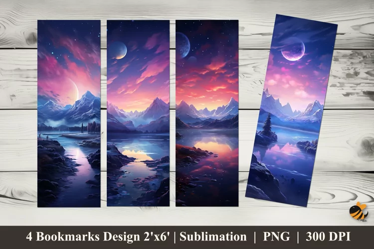 Twilight Sky Bookmarks Sublimation Design