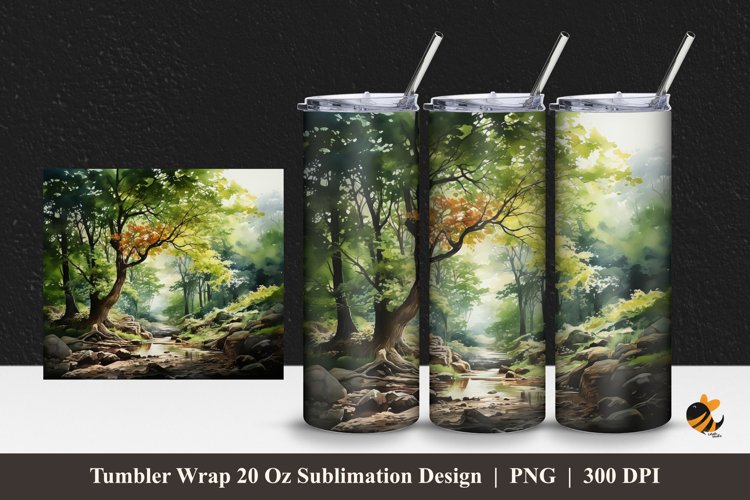 Greenish Tumbler Wrap Sublimation Design 1 example image 1