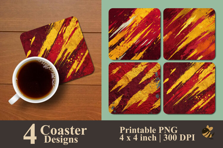 Abstract Digital Artwork Coaster Sublimation Design example image 1