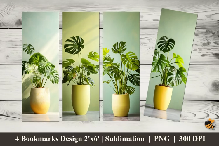 Natural Monstera Bookmarks Sublimation Design