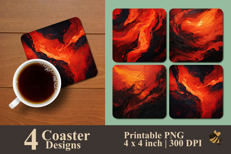 Abstract Lava Coaster Sublimation Design
