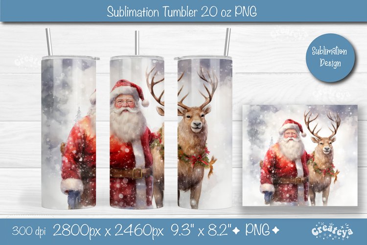Christmas tumbler wrap 20 Oz sublimation Xmas Santa Tumbler
