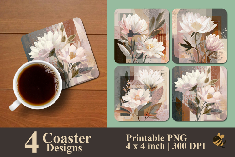 Soft Flower Coaster Sublimation Design