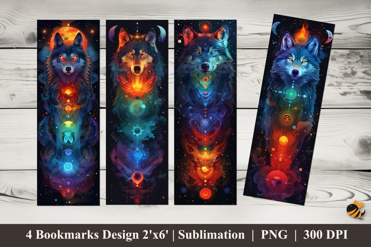 Animal Chakras Bookmarks Sublimation Design example image 1
