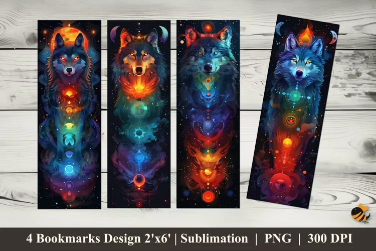 Animal Chakras Bookmarks Sublimation Design