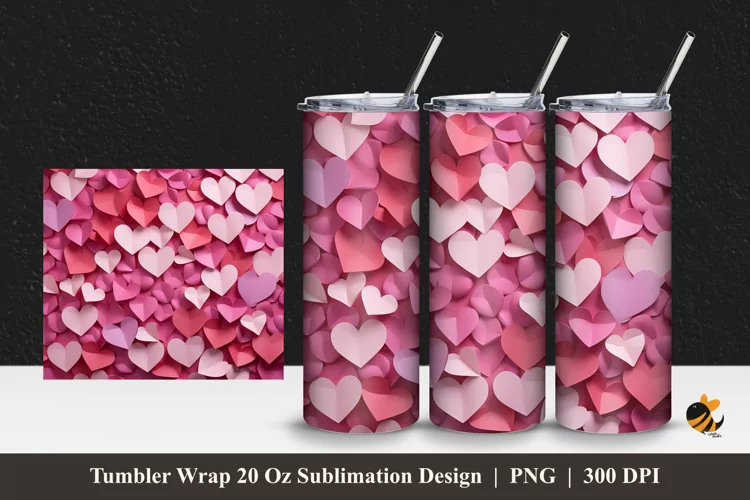 Affection Love Tumbler Wrap Sublimation Design 1