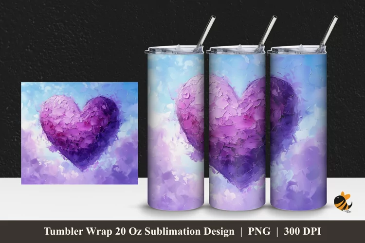 Romantic Story Tumbler Wrap Sublimation Design 1