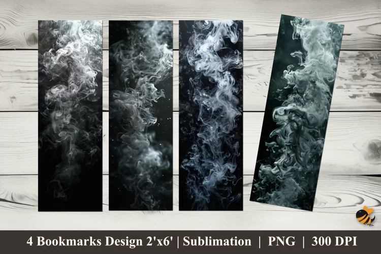White Smoke Bookmarks Sublimation Design