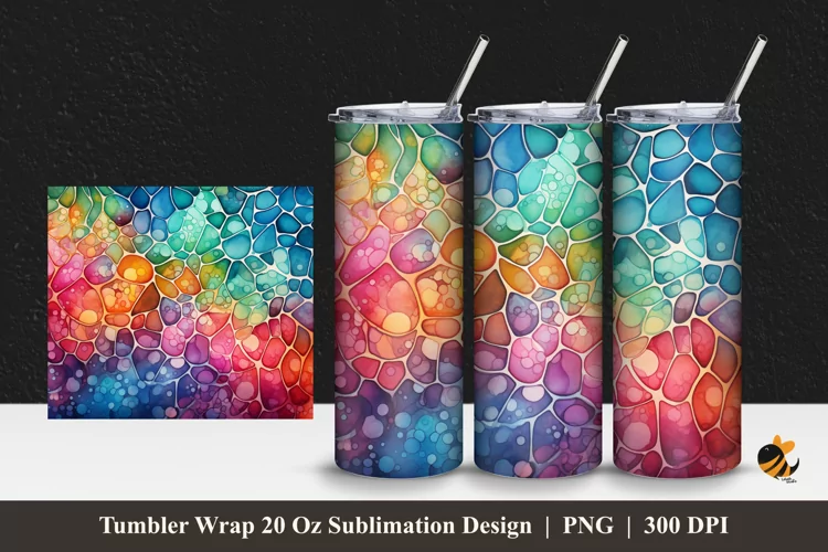 Painting Cells Tumbler Wrap Sublimation Design 1