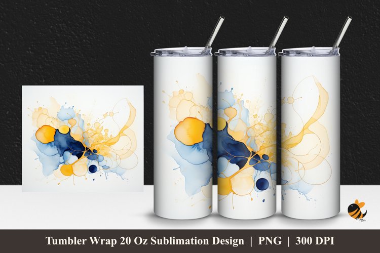 Abstract Painting Tumbler Wrap Sublimation Design 1 example image 1