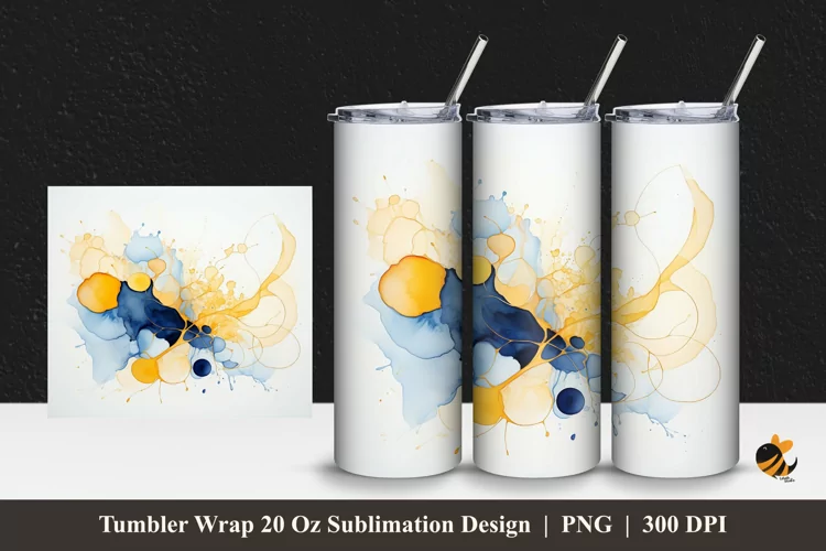 Abstract Painting Tumbler Wrap Sublimation Design 1