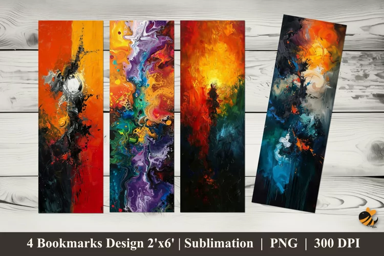 Paint Scribbles Bookmarks Sublimation Design