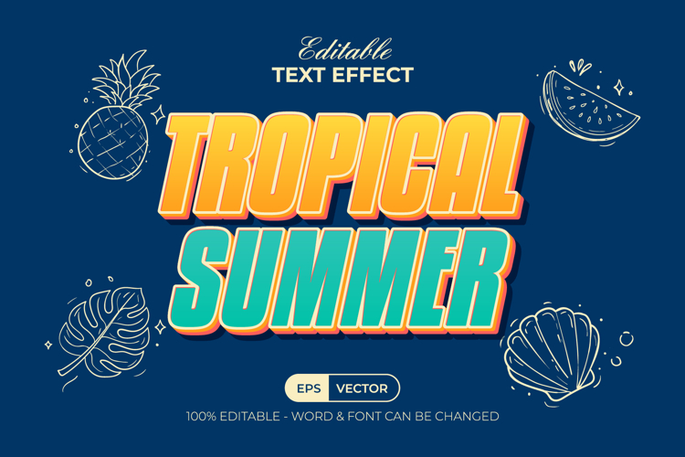3D Text Effect Summer Theme