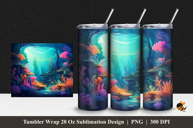 Beautiful Depth Tumbler Wrap Sublimation Design 1