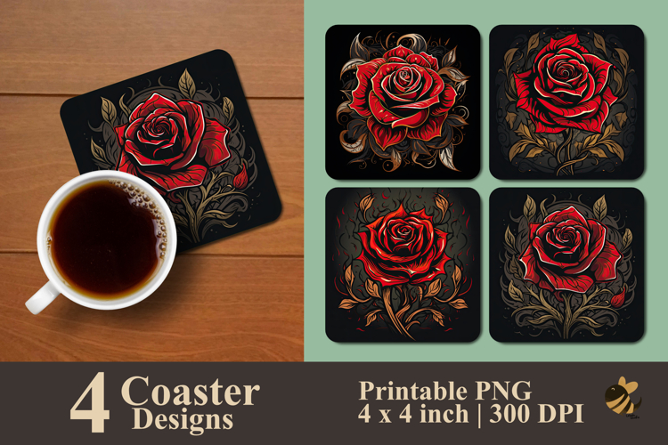 Tribal Rose Spirit Coaster Sublimation Design