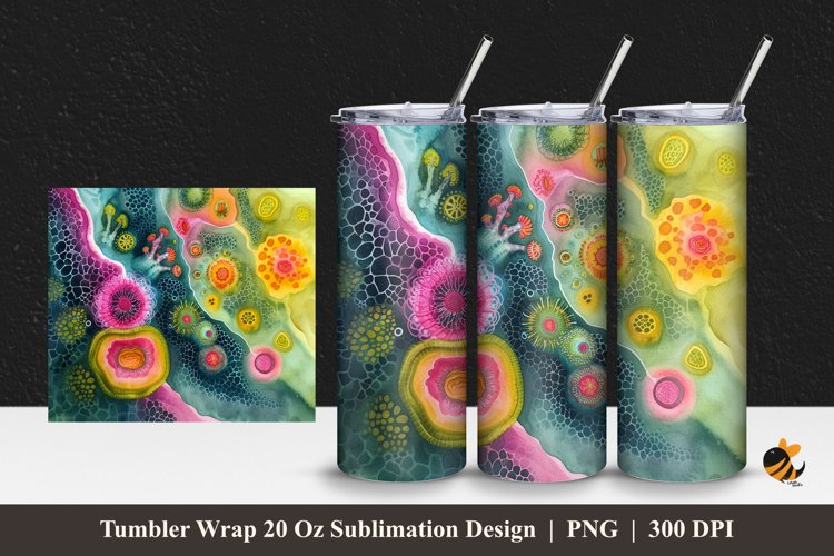 Lovely Cells Color Tumbler Wrap Sublimation Design 1