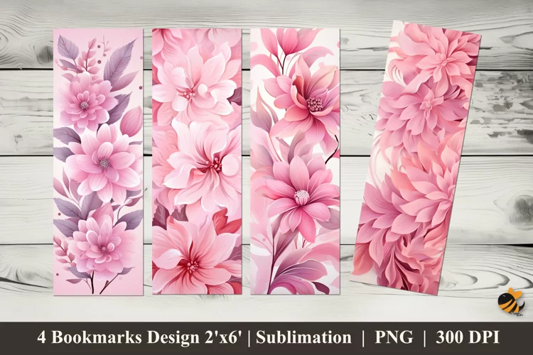 Blushing Pink Bookmarks Sublimation Design