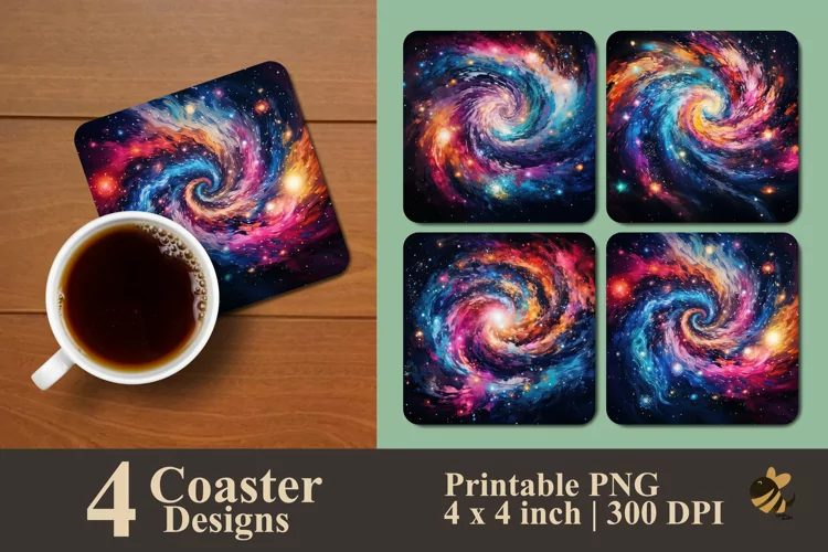 Painting Galaxy Sky Coaster Sublimation Designs