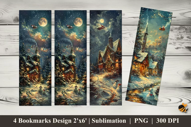 Winter Season Bookmarks Sublimation Design