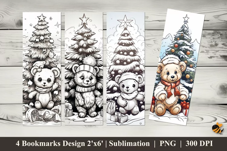 Antique Bear Bookmarks Sublimation Design