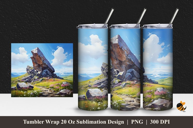 Big Stone Charm Tumbler Wrap Sublimation Design 1 example image 1