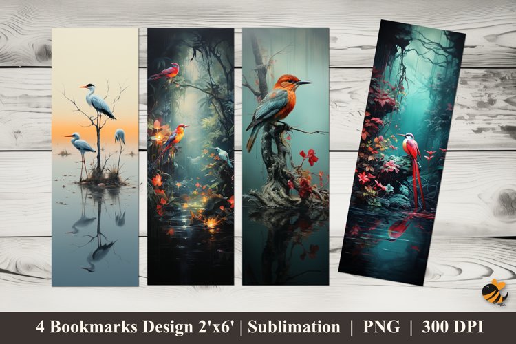 Wildlife Bookmarks Sublimation Design example image 1