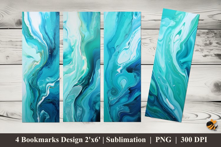 Turquoise Bookmarks Sublimation Design example image 1
