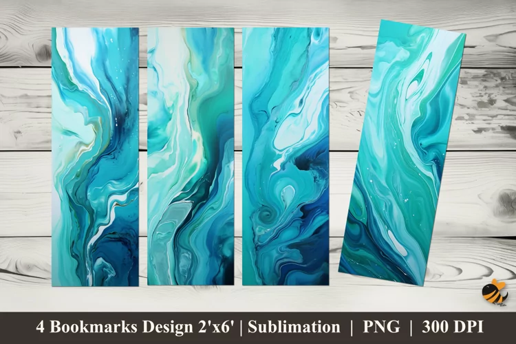 Turquoise Bookmarks Sublimation Design