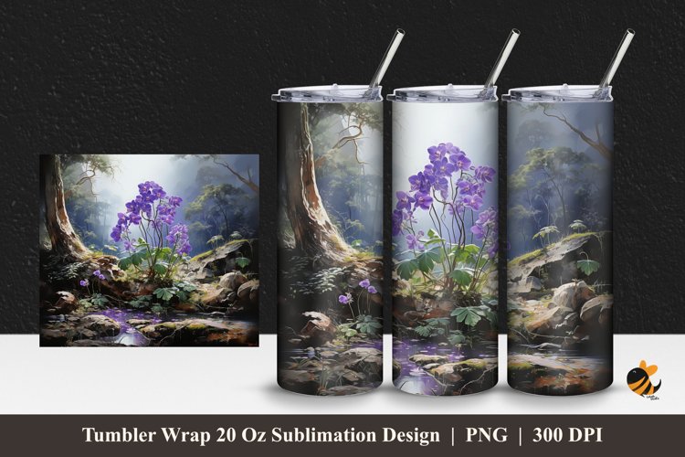 Futuristic Purple Tumbler Wrap Sublimation Design 1 example image 1