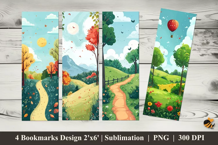 Natural Beauty Bookmarks Sublimation Design