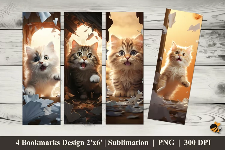 Shock Cat Bookmarks Sublimation Design
