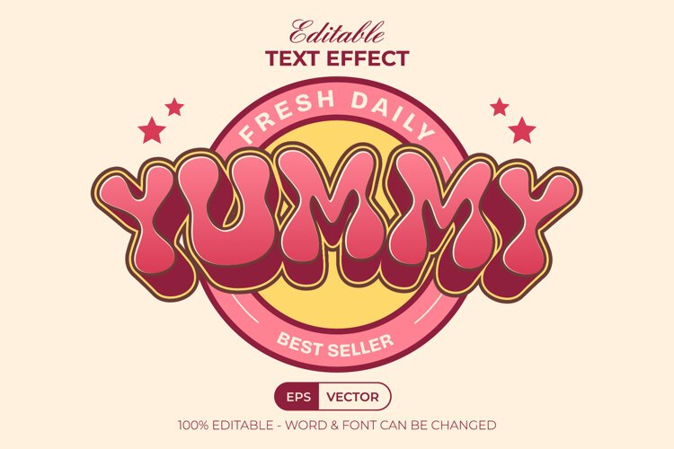 Retro Groovy Bubble Editable Text Effect example image 1