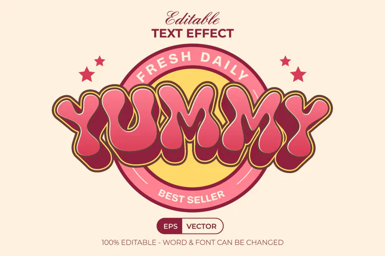 Retro Groovy Bubble Editable Text Effect