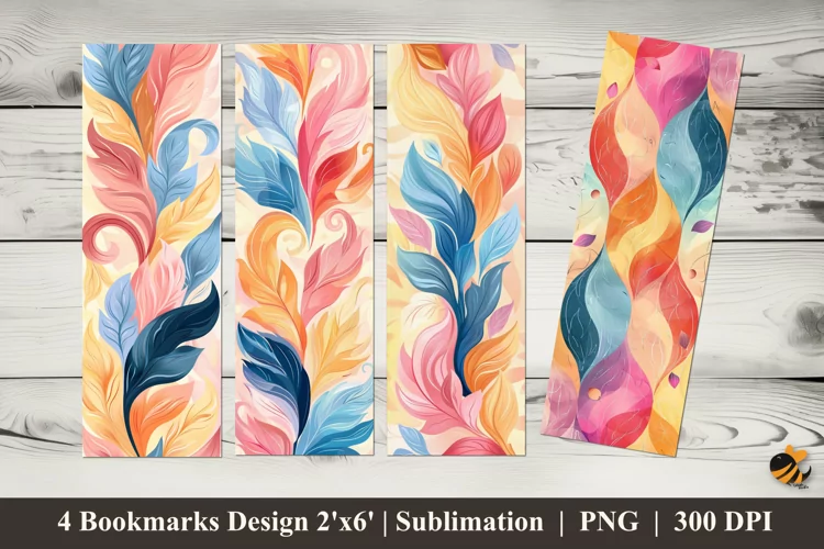Soft Colors Bookmarks Sublimation Design