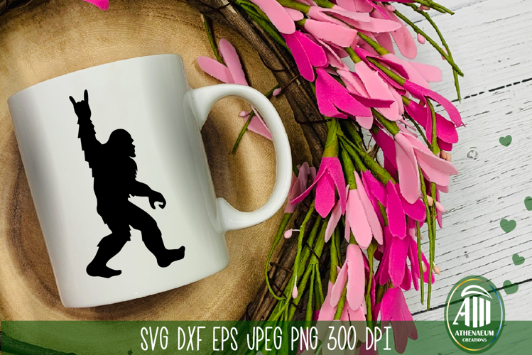 Bigfoot Rock On SVG | Funny Sasquatch Rock Hand SVG