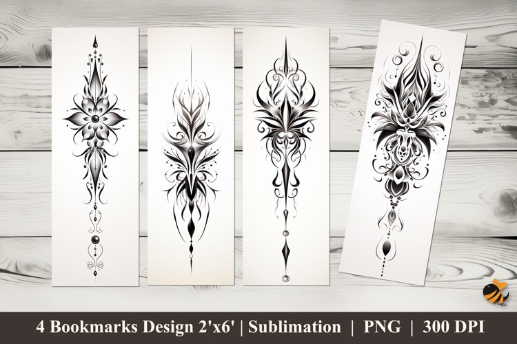 Simple Art Tattoos Bookmarks Sublimation Design example image 1