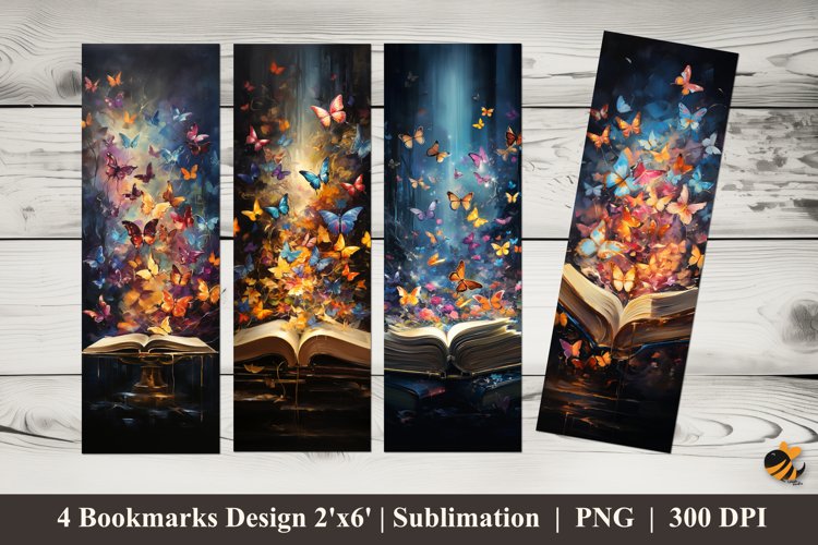 Magic Book Bookmarks Sublimation Design example image 1