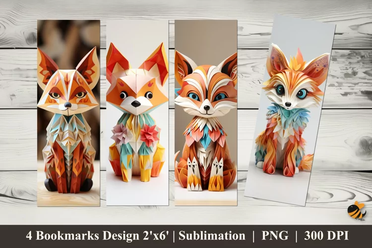 Miniature Fox Bookmarks Sublimation Design